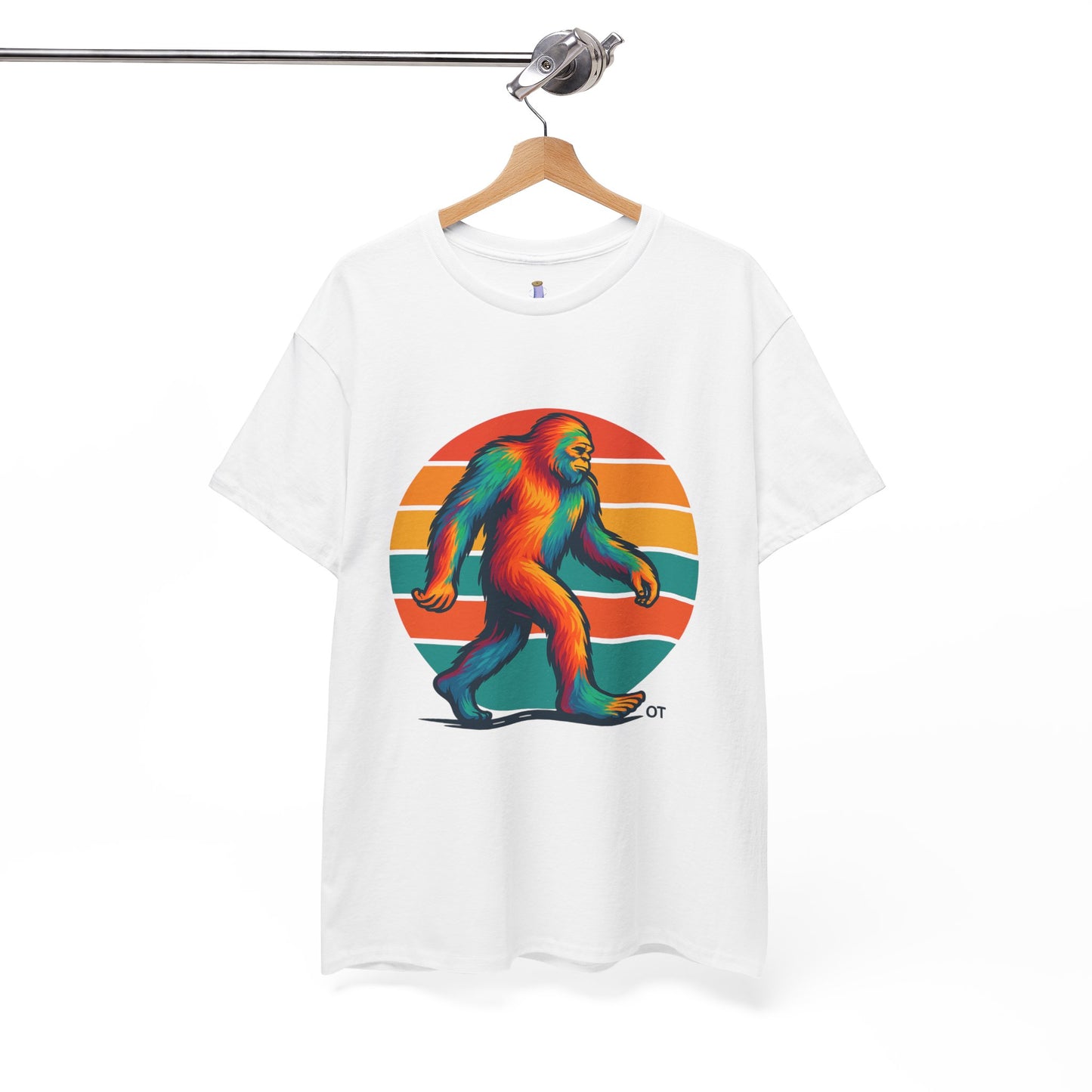 Colorful Bigfoot Unisex T-Shirt, Fun Graphic Tee for Nature Lovers, Perfect for Holidays, Festivals, Camping, Gifts