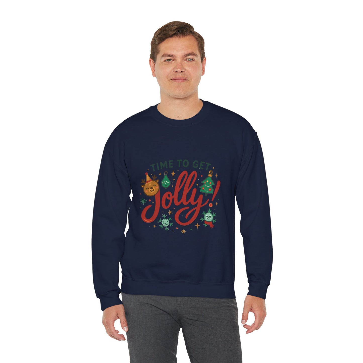 Holiday Sweatshirt - "Time to Get Jolly!" Christmas Crewneck