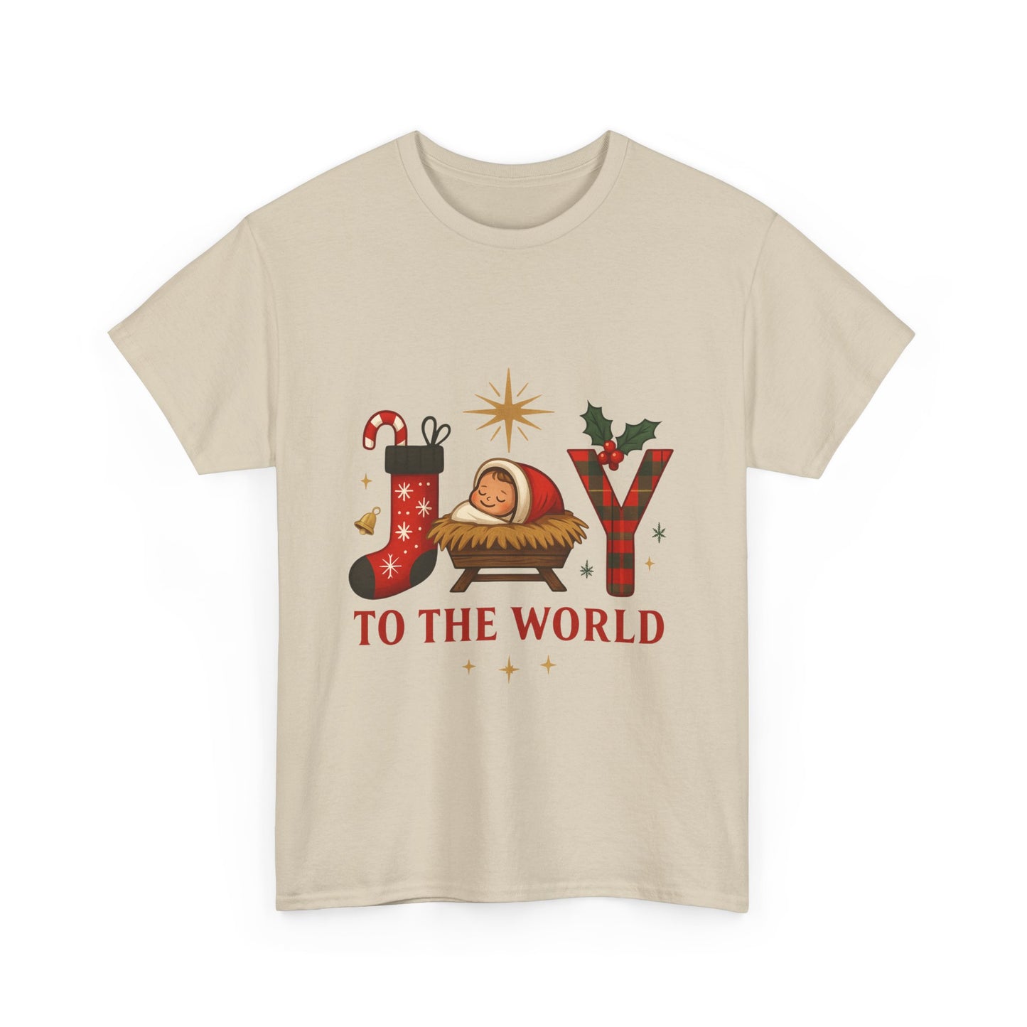 Christmas Joy Unisex Tee with Baby Jesus Illustration