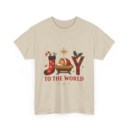 Christmas Joy Unisex Tee with Baby Jesus Illustration