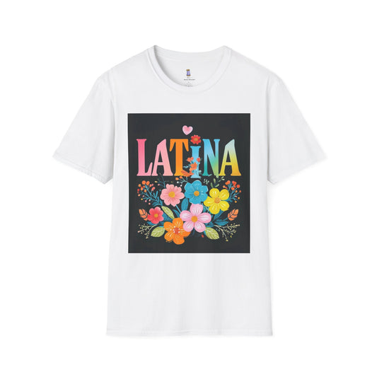 Colorful Latina Flower Unisex Tee, Comfortable T-Shirt for Latinas, Floral Graphic Tee, Gift for Women, Casual Spring Outfit