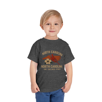 Toddler Tee - NC Cardinal and Dogwood Flower Design