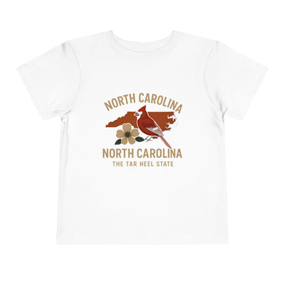 Toddler Tee - NC Cardinal and Dogwood Flower Design