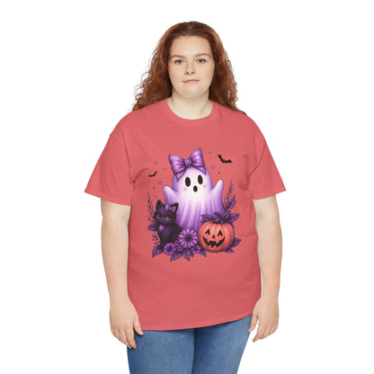 Pastel Halloween Ghost Cat Tee