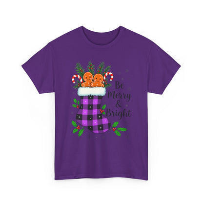 Buffalo Plaid Stocking Unisex Tee - Be Merry & Bright