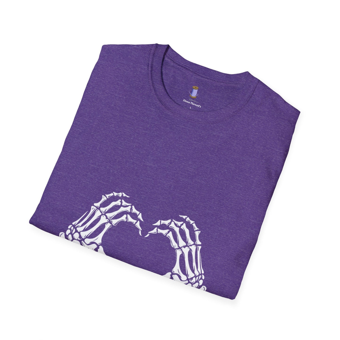 Skull Heart T-Shirt - Unisex Graphic Tee for Halloween, Love, Gifts, Casual Wear, Skeleton