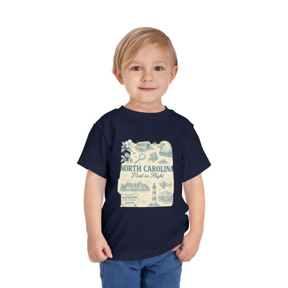 Toddler Tee - NC Landmarks Vintage First in Flight Design