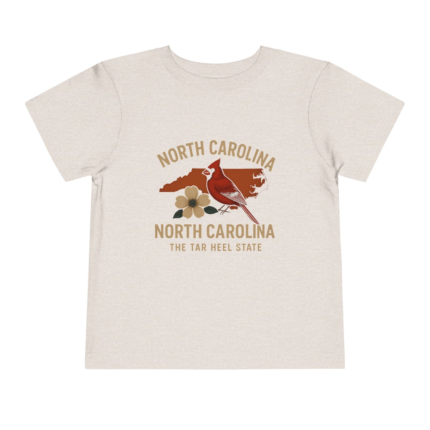 Toddler Tee - NC Cardinal and Dogwood Flower Design