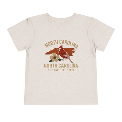 Toddler Tee - NC Cardinal and Dogwood Flower Design