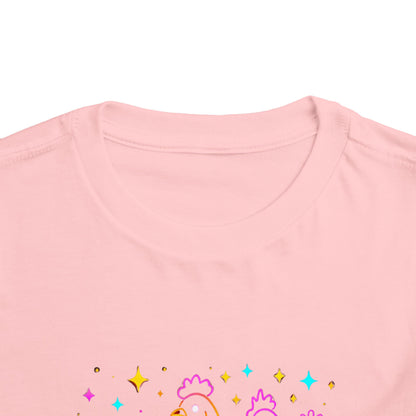 Toddler Halloween Tee - Playful Chickens & Pumpkins Design