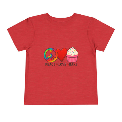Peace Love Bake Toddler Christmas Tee