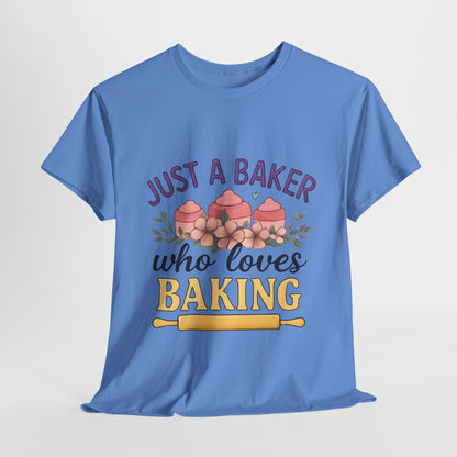 Baking Lover Tee with Cupcake and Rolling Pin Design