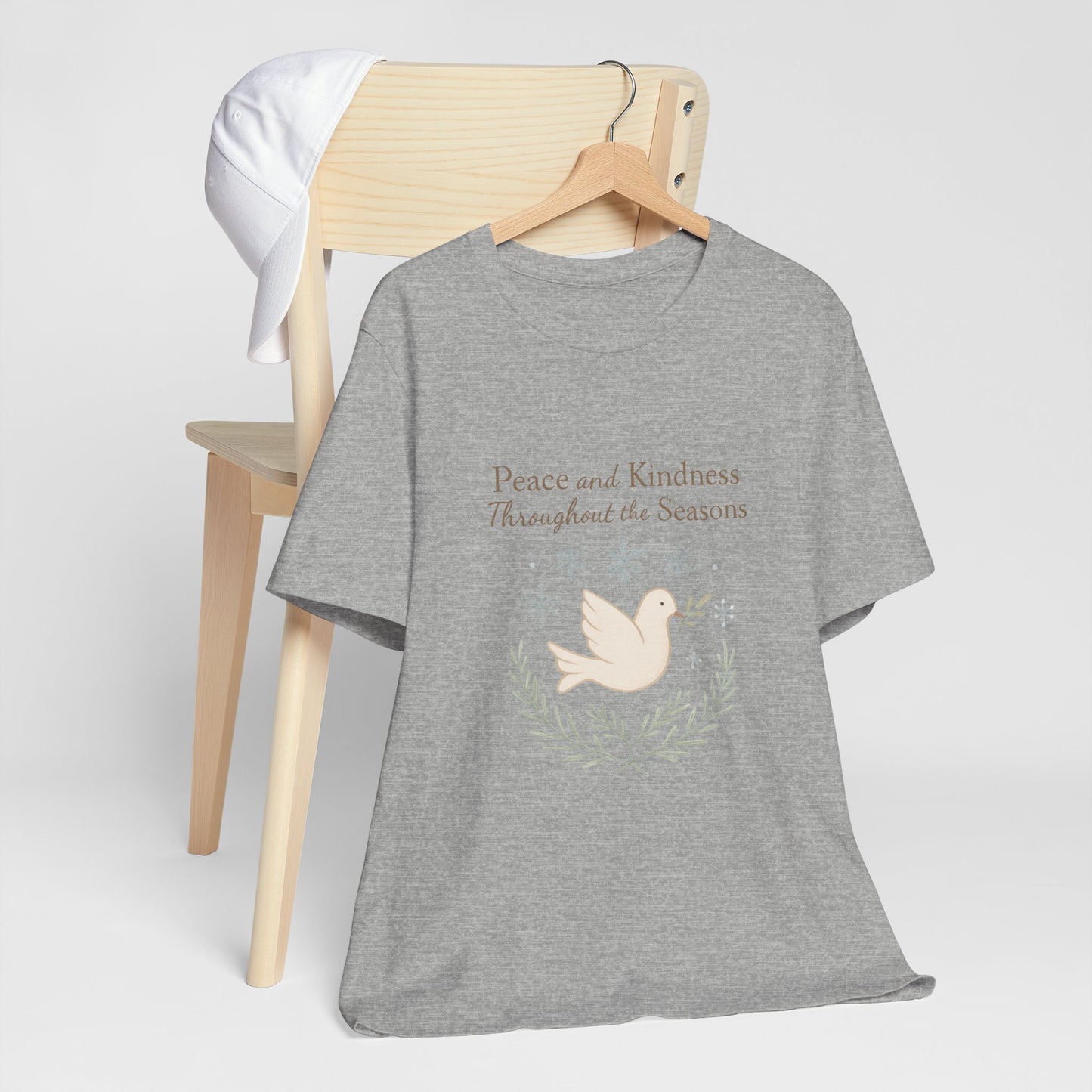 Peace and Kindness Dove Tee — 'Peace and Kindness Throughout the Seasons' Inspirational T-Shirt