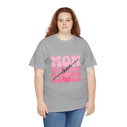 MOM Cheer – Pink Bubble Letter Spirit Tee
