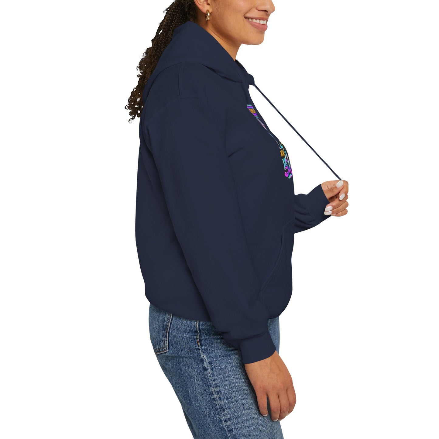 Psychedelic Alien Skate Hoodie — "Down Lord" Neon Graphic Pullover
