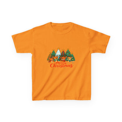Merry Christmas Reindeer & Dino Trees Kids Tee