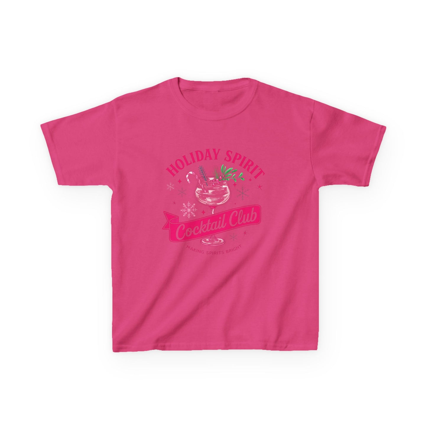 Holiday Spirit Dino Cocktail Club Kids Tee