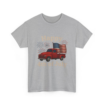 🚙 Happy 4th of July Truck Tee – Patriotic Vintage Pickup Shirt