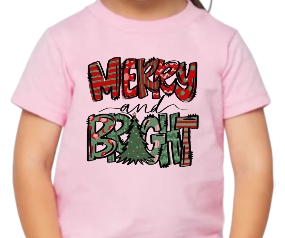 Merry And Bright Christmas Kid T-Shirt