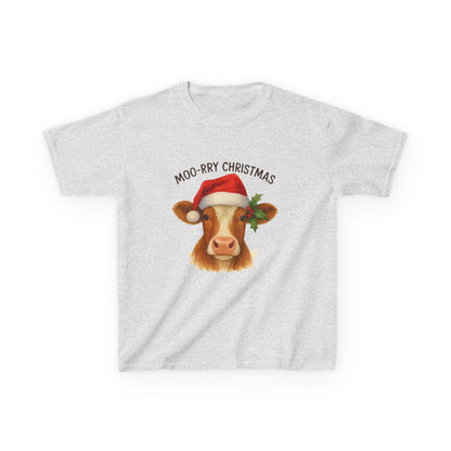 Moo-rry Christmas Dino Tee - Kids Holiday Shirt