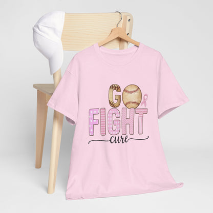 Go Fight Cure Baseball Pink Ribbon Awareness Tee