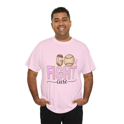 Go Fight Cure Baseball Pink Ribbon Awareness Tee