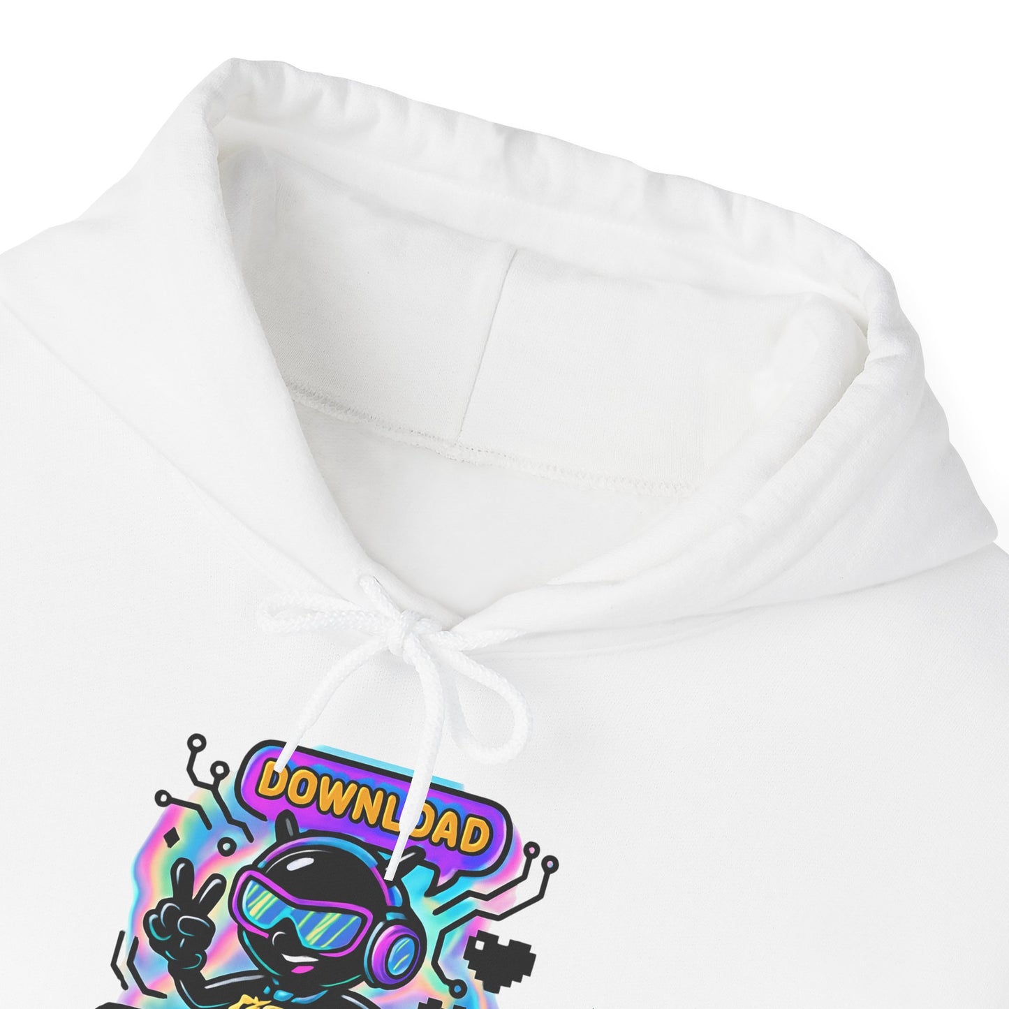 Psychedelic Alien Skate Hoodie — "Down Lord" Neon Graphic Pullover