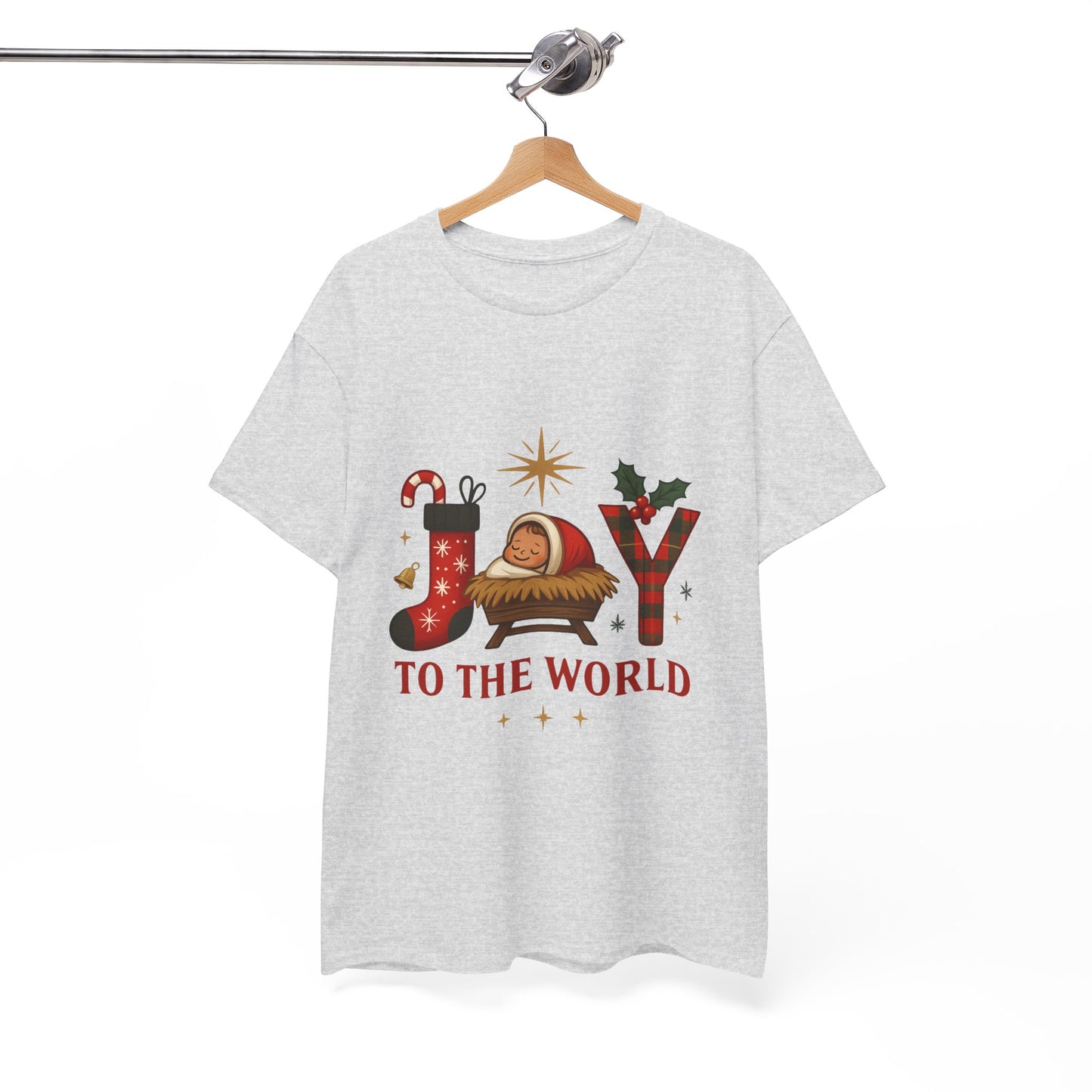 Christmas Joy Unisex Tee with Baby Jesus Illustration