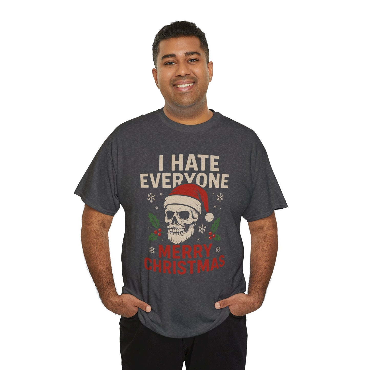 Grumpy Santa Skull Christmas Tee