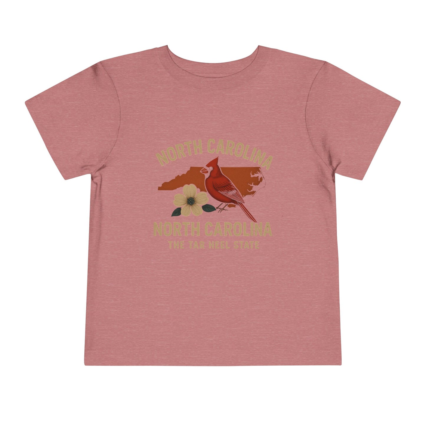 Toddler Tee - NC Cardinal and Dogwood Flower Design