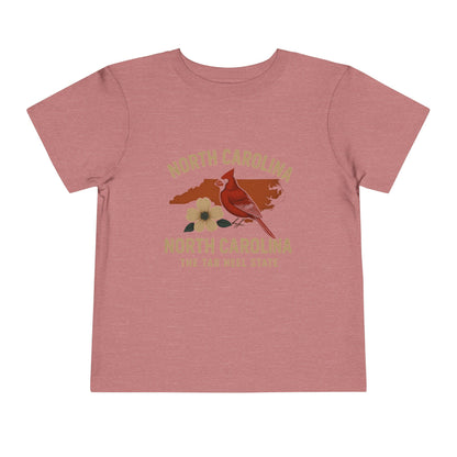 Toddler Tee - NC Cardinal and Dogwood Flower Design