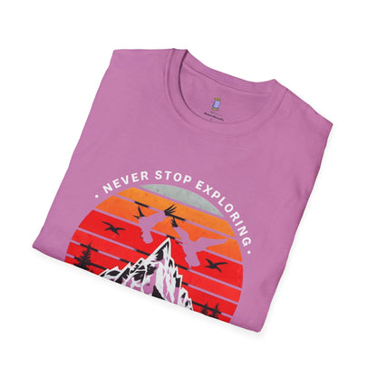 Adventure Awaits T-Shirt | Unisex Softstyle Tee | Perfect for Travel Lovers, Outdoor Adventures, Camping, Nature Gifts, Explore