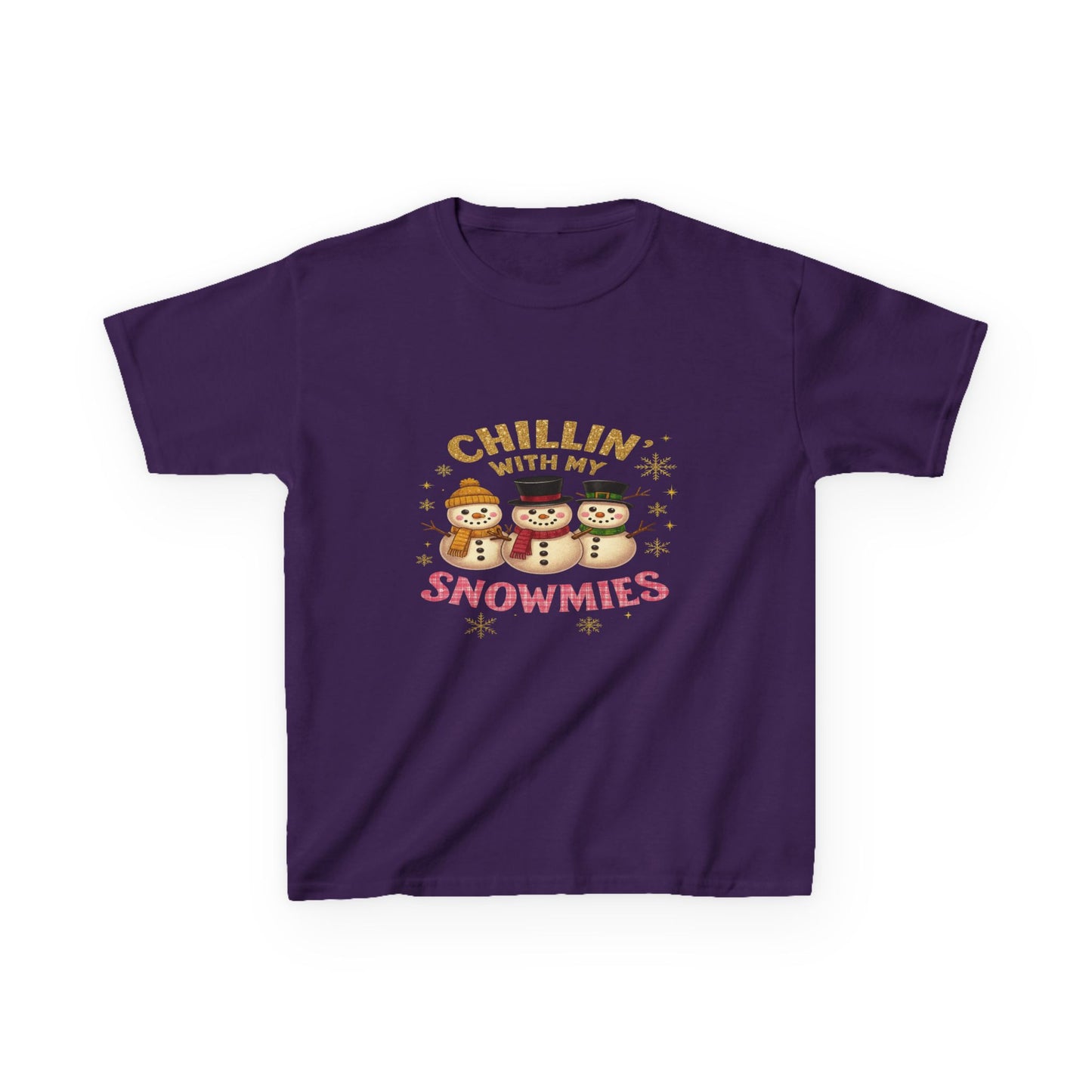 Chillin' with My Snowmies - Holiday Dinosaur Kids Tee