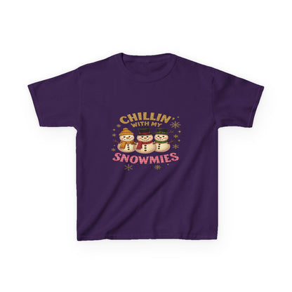 Chillin' with My Snowmies - Holiday Dinosaur Kids Tee