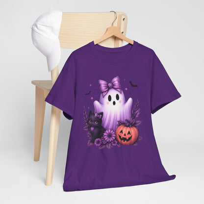 Pastel Halloween Ghost Cat Tee