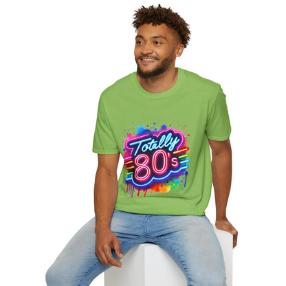 Totally 80s Unisex Softstyle T-Shirt – Retro Vintage Tee, Nostalgic Gift, Party Shirt, Perfect for 80s Theme Events, Festival Wear
