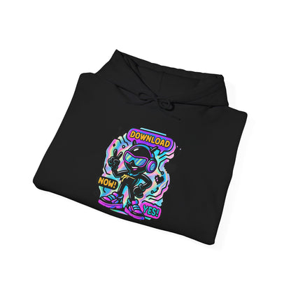 Psychedelic Alien Skate Hoodie — "Down Lord" Neon Graphic Pullover