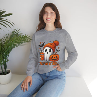 Creepin' It Real Ghost Halloween Sweatshirt
