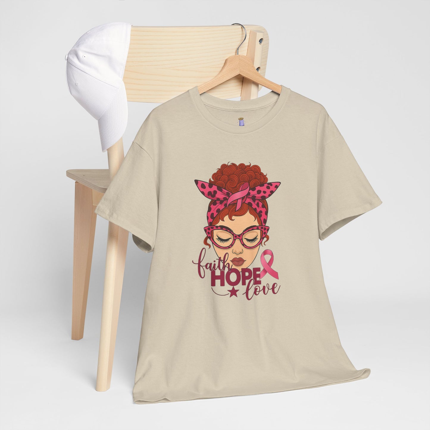 Empowering Cancer Awareness Tee, Hope Love Pink Ribbon Shirt, Inspirational Unisex Tee, Gifts for Breast Cancer Awareness, Supportive [...]