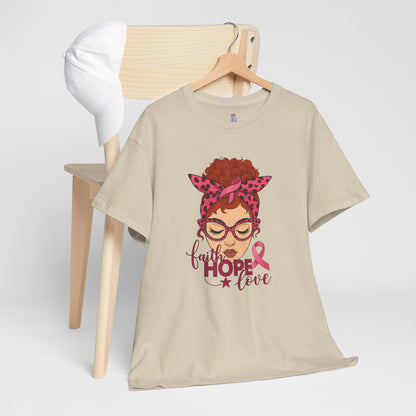 Empowering Cancer Awareness Tee, Hope Love Pink Ribbon Shirt, Inspirational Unisex Tee, Gifts for Breast Cancer Awareness, Supportive [...]