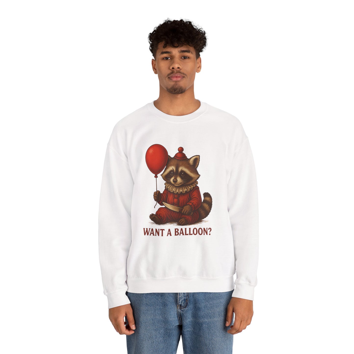 Creepy Clown Raccoon Halloween Sweatshirt