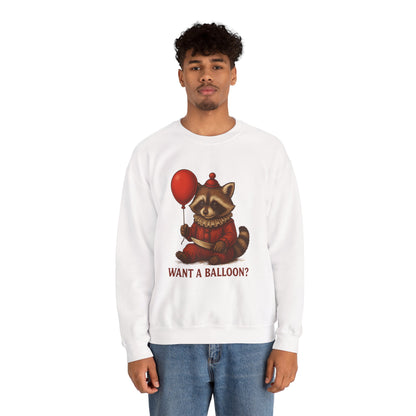 Creepy Clown Raccoon Halloween Sweatshirt