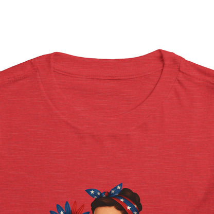 Toddler Tee All American Girl Patriotic Floral Shirt