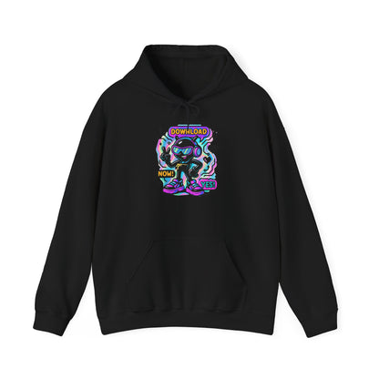 Psychedelic Alien Skate Hoodie — "Down Lord" Neon Graphic Pullover