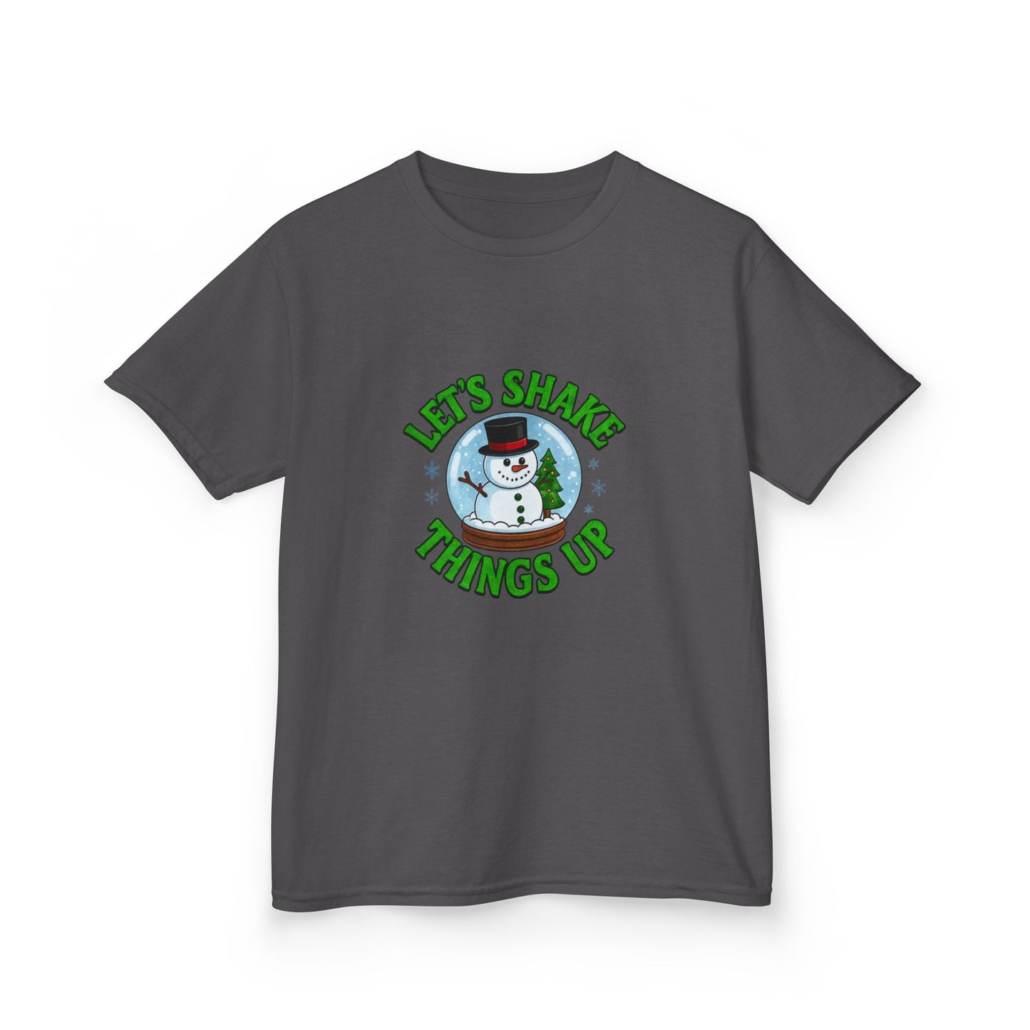 Snowman Dino Globe Kids Christmas Tee
