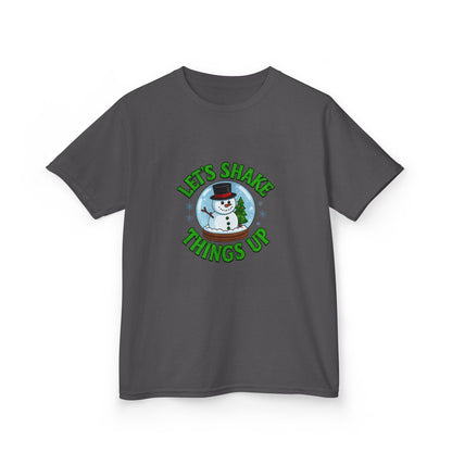 Snowman Dino Globe Kids Christmas Tee