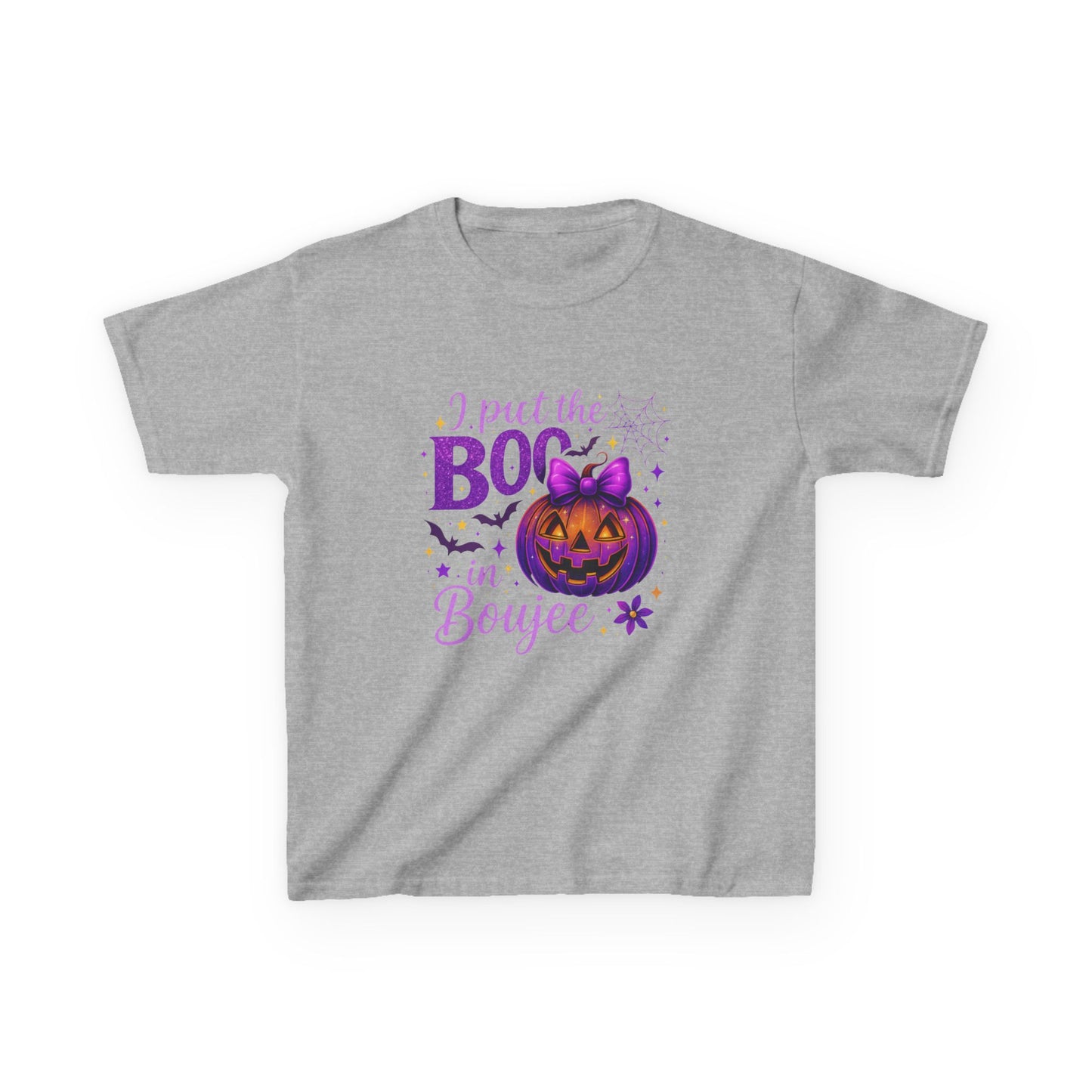 Boujee Boo Halloween Kids Tee - Glittery Pumpkins