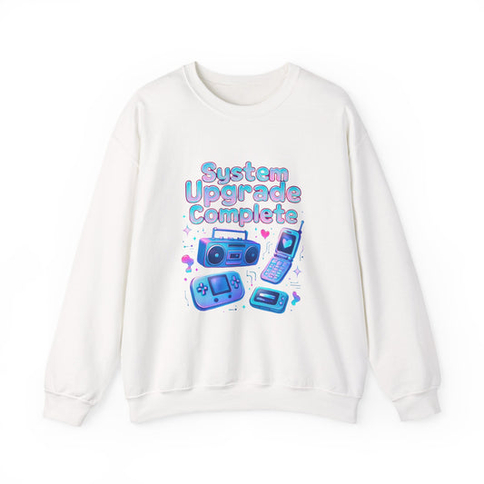 Crewneck Sweatshirt — "System Upgrade Complete" Retro Gaming Graphic