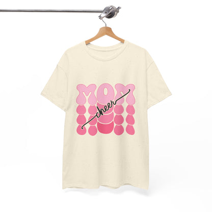 MOM Cheer – Pink Bubble Letter Spirit Tee