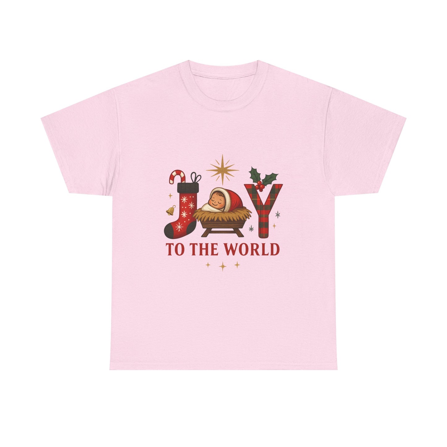 Christmas Joy Unisex Tee with Baby Jesus Illustration
